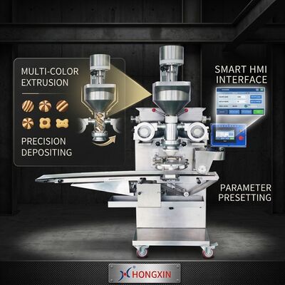 Chocolate Filled Soft Cookie Production Line Double Filling Core 200 kg per Hour Capacity